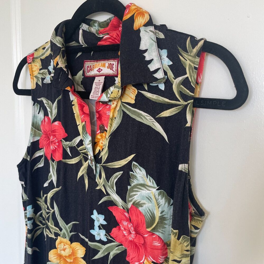 Vtg Caribbean Joe Womens Hawaiian Dress Sz M Tropical Resort Travel Cruise - Picture 3 of 9